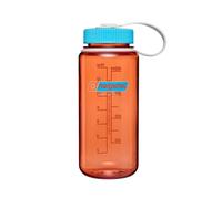 Nalgene Wide Mouth 500ml Tritan Renew Water Bottle - Flame - Blue Atoll Cap