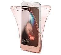 NALIA 360° Case compatible with Huawei P8 Lite 2017, Full Body Front & Back Soft Skin Cover, Total Protection Thin Silicone Shock-Proof Bumper, Slim-Fit Transparent Protector Etui, Color:Rose Gold