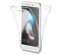 NALIA 360° Case compatible with Huawei P8 Lite 2017, Full Body Front & Back Soft Skin Cover, Total Protection Thin Silicone Shock-Proof Bumper, Slim-Fit Transparent Protector Etui, Color:Transparent