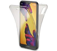 NALIA 360 Full Body Case compatible with Huawei P20 Lite, Front and Back Soft Phone Cover, Full Protection Ultra-Thin clear Silicone Shockproof Bumper, Slim Transparent Protective, Color:Grey