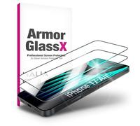 NALIA ArmorGlassX compatible with Apple iPhone 17 Air Glass (Ultra Clear Screen Protector), 2x 9H Tempered Glass, Scratch Resistant, Shatterproof, Case Friendly, Bubble-Free, Anti-Smudge, Black Frame