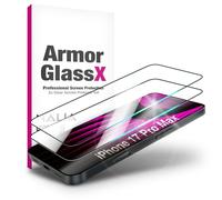 NALIA ArmorGlassX compatible with Apple iPhone 17 Pro Max Glass (Ultra Clear Screen Protector), 2x 9H Tempered Glass, Scratch Resistant, Touch Optimised, Case Friendly, Anti-Fingerprint, Black Frame