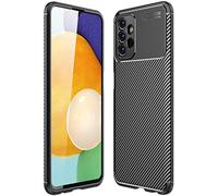 NALIA Carbon Look Case Compatible with Samsung Galaxy A13 Case, Matte Black Silicone Case, Anti-Fingerprint Carbon Fibre Look, Non-Slip, Scratch-Resistant, Shockproof, Thin Protective Mobile Phone