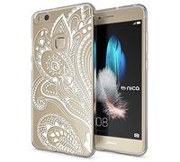 NALIA Case compatible with Huawei P10 Lite, Pattern Design Smart-Phone Cover, Ultra-Thin Silicone Back Protector Soft Skin, Slim-Fit Crystal Shock-Proof Bumper Etui, Designs:Artificial Flowers
