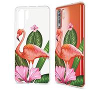 NALIA Case compatible with Huawei P30 Pro, Motif Design Ultra-Thin Silicone Pattern Cover Phone Protector Skin, Slim Shockproof Gel Bumper Protective Anti-Choc Backcover, Designs:Flamingo Green