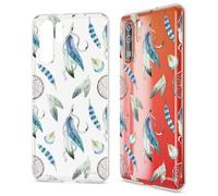 NALIA Case compatible with Huawei P30 Pro, Motif Design Ultra-Thin Silicone Pattern Cover Phone Protector Skin, Slim Shockproof Gel Bumper Protective Anti-Choc Backcover, Designs:Watercolor Feather