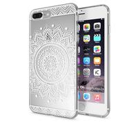 NALIA Case compatible with iPhone 8 Plus / 7 Plus, Pattern Design Smart-Phone Cover, Thin Silicone Back Protector Soft Skin, Slim Crystal Shock-Proof Bumper Etui, Motiv:Circle Flowers