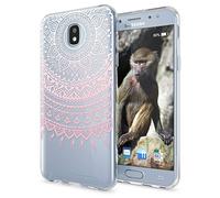 NALIA Case compatible with Samsung Galaxy J3 2017 (EU-Model), Pattern Design Smart-Phone Cover, Thin Silicone Back Protector Soft Skin Slim Crystal Shock-Proof Bumper Etui, Designs:Mandala Pink