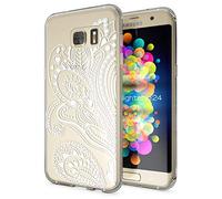 NALIA Case compatible with Samsung Galaxy S7 Edge, Ultra-Thin Pattern Silicone Back Cover Soft Protector, Crystal Clear Gel Shockproof Bumper, Slim-Fit Protective Skin, Designs:Artificial Flowers
