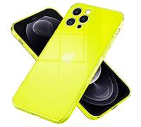 NALIA Clear Neon Cover compatible with iPhone 13 Pro Max Case, Transparent Colorful Bright Anti-Yellow Translucent Silicone Phonecase, Slim Shockproof Rugged Bumper Sturdy Flexible Skin, Color:Yellow