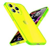 NALIA Clear Neon Cover compatible with iPhone 14 Pro Max Case, Transparent Colorful Bright Anti-Yellow Translucent Silicone Phonecase, Slim Shockproof Rugged Bumper Sturdy Flexible Skin, Color:Yellow