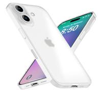 NALIA Extreme Thin Cover compatible with iPhone 16 Plus Case, 0,3mm Ultra-Slim Hard-Case Semi-Transparent Matt-Clear Anti-Fingerprint, Ultra-Thin Fit Light-Weight Coverage Translucent, Color:White