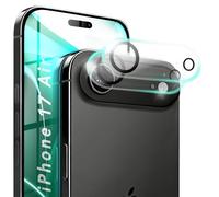 NALIA Focus.X2 MAX compatible with Apple iPhone 17 Air Glass (Clear Camera Protector), 2 Pack, 9H Tempered Glass, Black Ring Anti-Reflection, Full Lens Coverage, Self-Adhesive Guard, Case Friendly