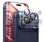 NALIA Focus.X2 MAX compatible with Apple iPhone 17 Pro Glass (Clear Camera Protector), 2 Pack, 9H Tempered Glass, Anti-Reflection Rings, Full Lens Coverage, Self-Adhesive, Shatterproof, Case Friendly