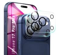 NALIA Focus.X2 MAX compatible with Apple iPhone 17 Pro Max Glass (Clear Camera Protector), 2 Pack, 9H Tempered Glass, Anti-Reflection Rings, Full Lens Protection, Self-Adhesive Guard, Case Friendly