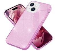 NALIA Glitter Case compatible with iPhone 15 - Sparkling Bling Look & Grip - SHINEPOP (Silicone Cover) - Designed in Berlin, Color:Purple