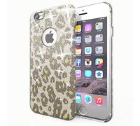 NALIA Glitter Case compatible with iPhone 6 6S, Ultra-Thin Mobile Sparkle Leopard Print Silicone Back Cover Skin, Protective Slim-Fit Shiny Protector Shock-Proof Crystal Bling Bumper - Silver Green