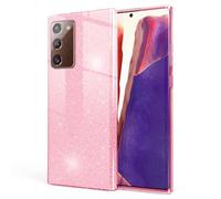 NALIA Glitter Case compatible with Samsung Galaxy Note 20 - Sparkling Bling Look & Grip - SHINEPOP (Silicone Cover) - Designed in Berlin, Color:Pink