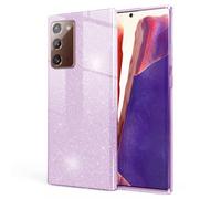 NALIA Glitter Case compatible with Samsung Galaxy Note 20 - Sparkling Bling Look & Grip - SHINEPOP (Silicone Cover) - Designed in Berlin, Color:Purple
