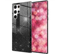 NALIA Glitter Case compatible with Samsung Galaxy S24 Ultra - Sparkling Bling Look & Grip - SHINEPOP (Silicone Cover) - Designed in Berlin, Color:Black