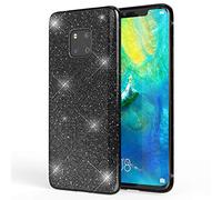 NALIA Glitter Case for Huawei Mate 20 Pro - Sparkling Bling Look, Black | Smooth Touch & Camera Guard, Perfect Fit Check, Sparkling Glamour Effect, SHINEPOP