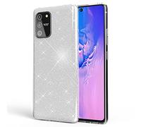 NALIA Glitter Cover compatible with Samsung Galaxy S10 Lite Case, Sparkly Bling Mobile Phone Protector Shockproof Back, Shock-Absorbent Protective Smartphone Diamond Bumper Coverage, Color:Silver