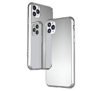 NALIA Mirror Case for iPhone 11 Pro - Real Glass (9H Mirror & Scratch Proof) - RAYN (Premium Hardcase & Silicone Bumper) - German Brand, Color:Silver