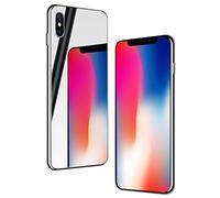 NALIA Mirror Hardcase compatible with iPhone X/XS, Slim Protective View Cover 9H Tempered Glass Case & Silicone Bumper, Shockproof Mobile Back Protector Phone Skin Coverage, Color:Silver