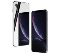 NALIA Mirror Hardcase compatible with iPhone XR, Slim Protective View Cover 9H Tempered Glass Case & Silicone Bumper, Ultra-Thin Shockproof Mobile Back Protector Phone Skin Coverage, Color:Silver