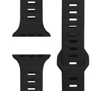 NALIA Motion Silicone Strap for Apple Watch 38/40/41/42mm, Deep Black | Series 1-12 & SE, Metal pin-and-tuck clasp, Soft silicone, Water-resistant