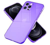 NALIA Neon Silicone Case for iPhone 13 Pro Max - Vibrant Signal Color & Lens Protection - VIBE (Clear Cover) - German Brand, Color:Purple
