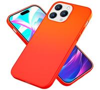 NALIA Neon Silicone Case for iPhone 14 Pro - Soft-Touch & Signal Neon - NEONSHOCK (Matte Phone Case) - German Brand, Color:Orange