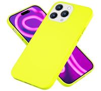 NALIA Neon Silicone Case for iPhone 15 Pro Max - Soft-Touch & Signal Neon - NEONSHOCK (Matte Phone Case) - German Brand, Color:Yellow