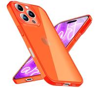 NALIA Neon Silicone Case for iPhone 16 Pro Max - Vibrant Signal Color & Lens Protection - VIBE (Clear Cover) - German Brand, Color:Orange