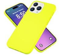 NALIA Neon Silicone Case for iPhone 16 Pro - Soft-Touch & Signal Neon - NEONSHOCK (Matte Phone Case) - German Brand, Color:Yellow