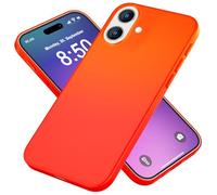 NALIA Neon Silicone Case for iPhone 16 - Soft-Touch & Signal Neon - NEONSHOCK (Matte Phone Case) - German Brand, Color:Orange