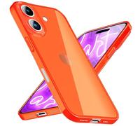 NALIA Neon Silicone Case for iPhone 16 - Vibrant Signal Color & Lens Protection - VIBE (Clear Cover) - German Brand, Color:Orange