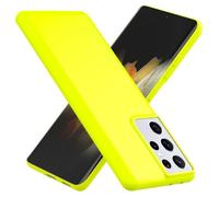 NALIA Neon Silicone Case for Samsung Galaxy S21 Ultra - Soft-Touch & Signal Neon - NEONSHOCK (Matte Phone Case) - German Brand, Color:Yellow