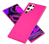 NALIA Neon Silicone Case for Samsung Galaxy S24 Ultra - Soft-Touch & Signal Neon - NEONSHOCK (Matte Phone Case) - German Brand, Color:Pink