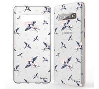 NALIA Pattern Case compatible with Samsung Galaxy S10 Plus, Ultra-Thin Silicone Motif Design Phone Cover Protector Soft Skin, Slim Shockproof Bumper Protective Backcover, Designs:Heart Swallow