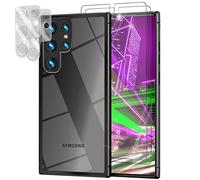 NALIA Phone Case for Samsung Galaxy S23 Ultra - Transparent Hardcase & Black Bumper - PROVA (Non-Yellowing & Shockproof) - German Brand