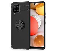 NALIA Ring Case for Samsung Galaxy A42 5G - 360° Ring Stand & for Magnetic Mounts - GRIP360 (Matte Silicone Cover) - German Brand, Color:Black