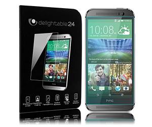 NALIA Screen Protector compatible with HTC One M8, 9H Full-Cover Tempered Glass Mobile Phone Protective Display Film, Durable LCD Saver Protection Armor Hard Foil, Shatter-Proof Front - Crystal Clear