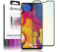NALIA Screen Protector compatible with LG V40 ThinQ, 9H Full-Cover Tempered Glass Protective Display Film, Durable Saver Smart-Phone LCD Protection Foil Shatter-Proof Front - Transparent (Black)