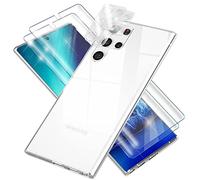 NALIA Set [5-in-1] Compatible with Samsung Galaxy S23 Ultra Cover [1x Clear Silicone Case & 2x Screen Protector & 2x Camera Protector] Transparent Anti-Scratch Shockproof Protective Full-Coverage Kit