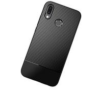NALIA Silicone Case for Huawei P20 Lite - Anti-Slip & Matte - VORTEX (Brushed Look & Carbon Design) - German Brand, Color:Black