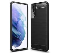 NALIA Silicone Case for Samsung Galaxy S21 - Anti-Slip & Matte - VORTEX (Brushed Look & Carbon Design) - German Brand Black