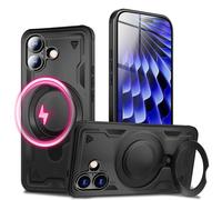NALIA Stormguard Suitable for Apple iPhone 17 Case for MagSafe (Indestructible Armoured Case), Shockproof Outdoor Protective Case with 360° Ring Stand, Armor Grip Case, Drop Protection Cover