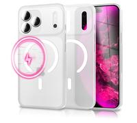 NALIA Thinix Glow compatible with Apple iPhone 17 Pro Max Case [compatible with MagSafe] (Ultra-Thin with Glow Ring), 0.3mm Slim Cover, Matte, Luminous Magnetic Ring, Color:Neon White Transparent