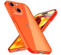 NALIA Translucent Neon Cover compatible with iPhone 15 Case, Transparent Colorful Shiny See Through Phonecase, Slim Anti-Yellow Glossy Silicone Protective Coverage, Shockproof Backcover, Color:Orange